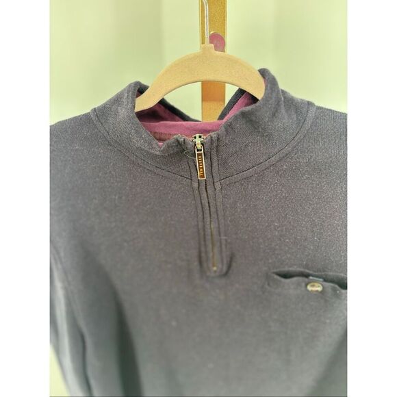 Ted Baker London  3/4 Zip Mens pullover size 5 Purple Wool Blend - Picture 6 of 8